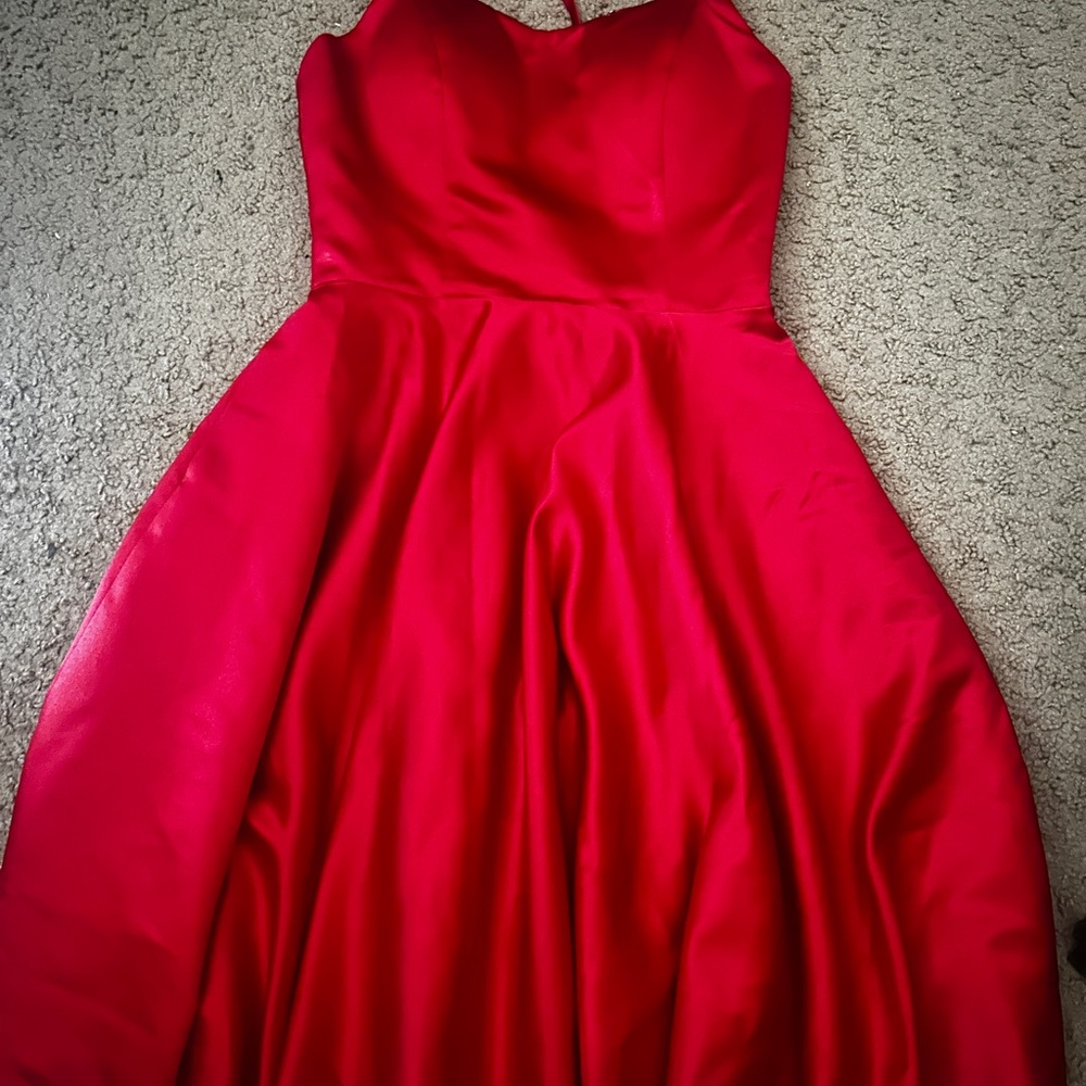 Elegant Red Halter Dress